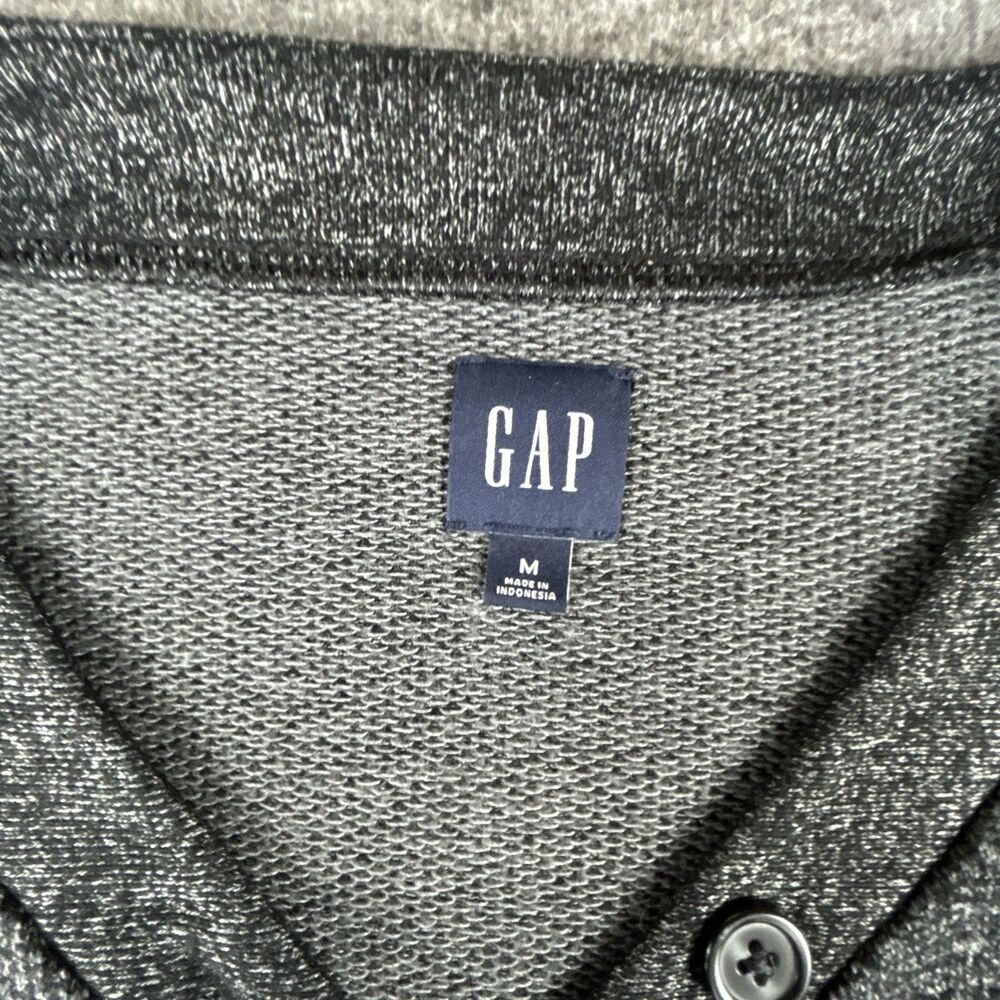 Gap Marled Henley V-Neck Shirt Womens Sz Medium Gray Long Sleeve Button Top - Picture 3 of 9